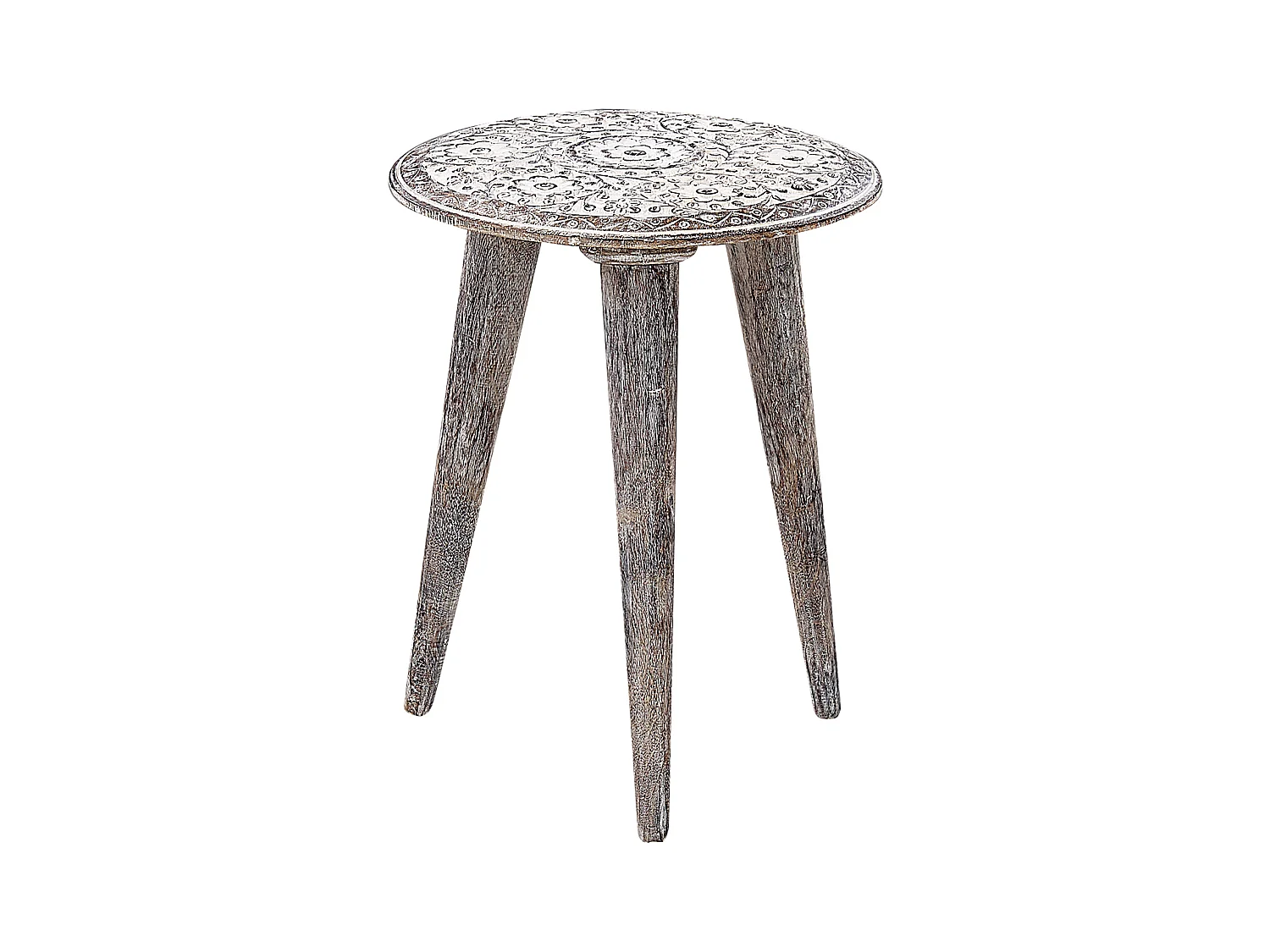 Set van 2 bijzettafels BARJU Mangohout Wit