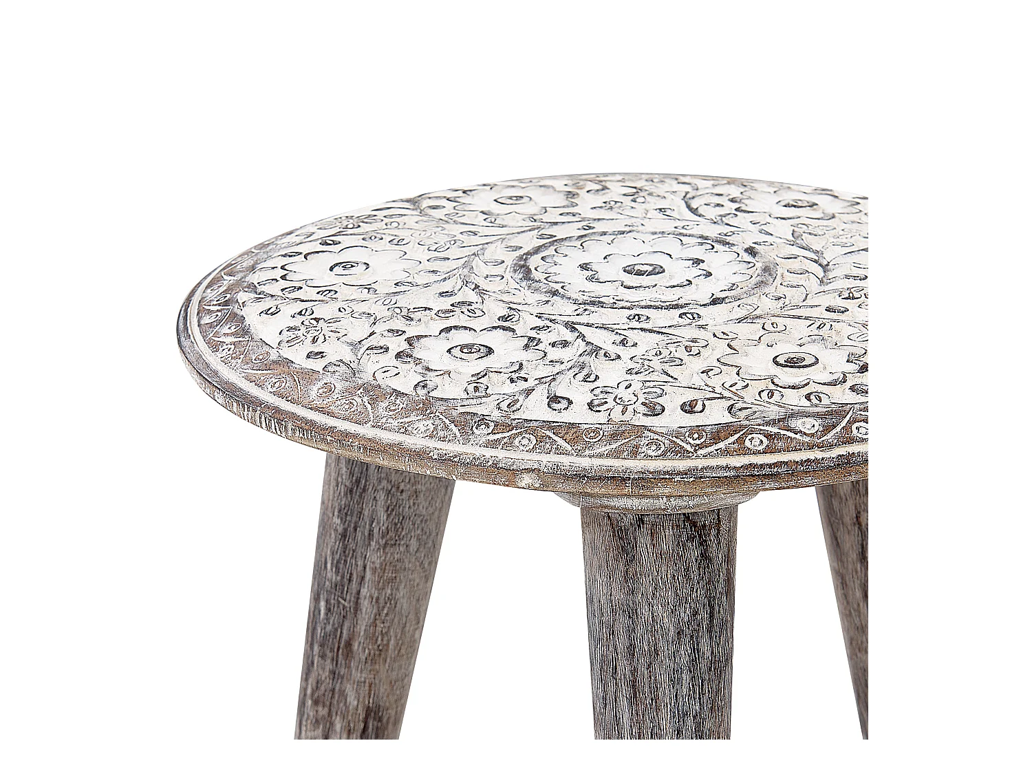 Set van 2 bijzettafels BARJU Mangohout Wit