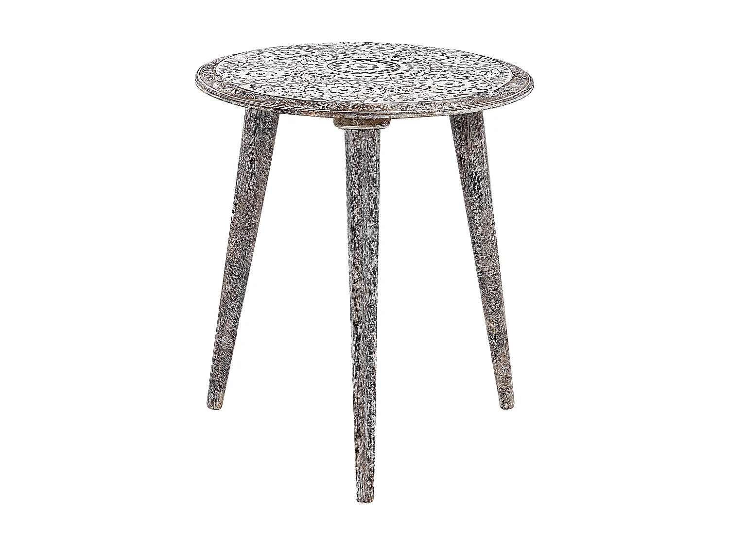 Lot de 2 tables d'appoint BARJU Bois de manguier Blanc