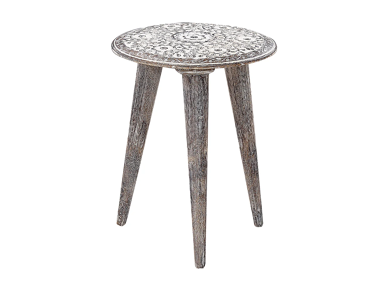 Lot de 2 tables d'appoint BARJU Bois de manguier Blanc