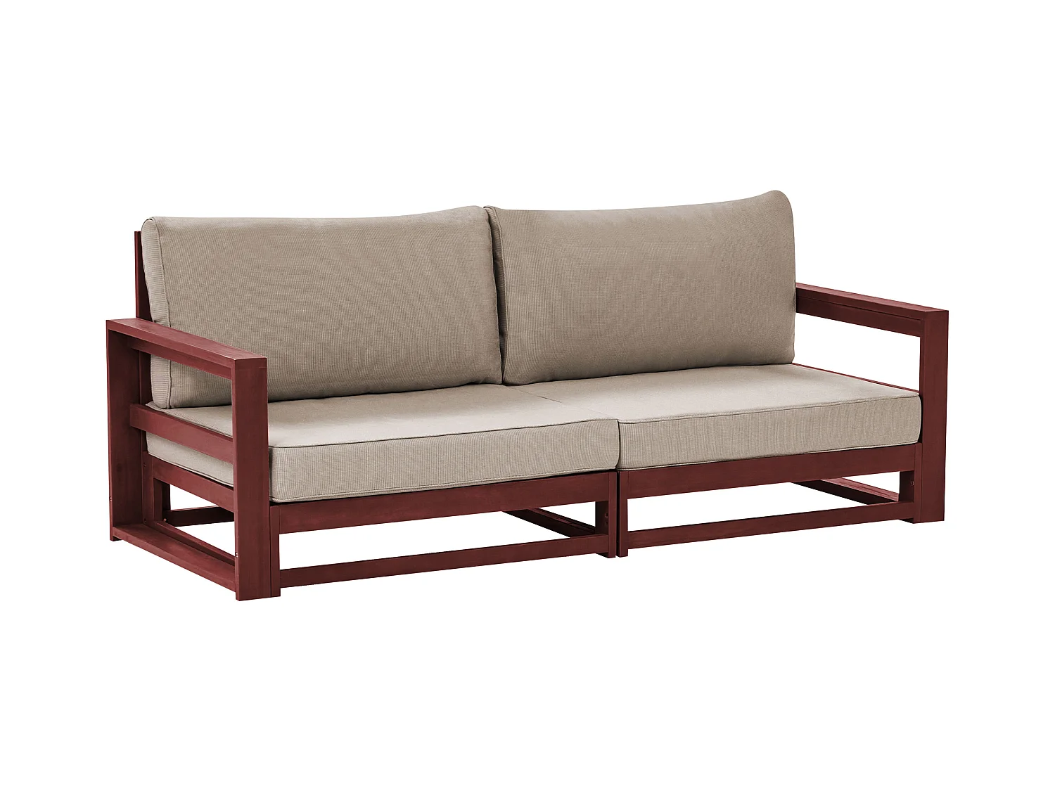 Canapé de jardin 2 places TIMOR Bois d'acacia certifié Rouge foncé