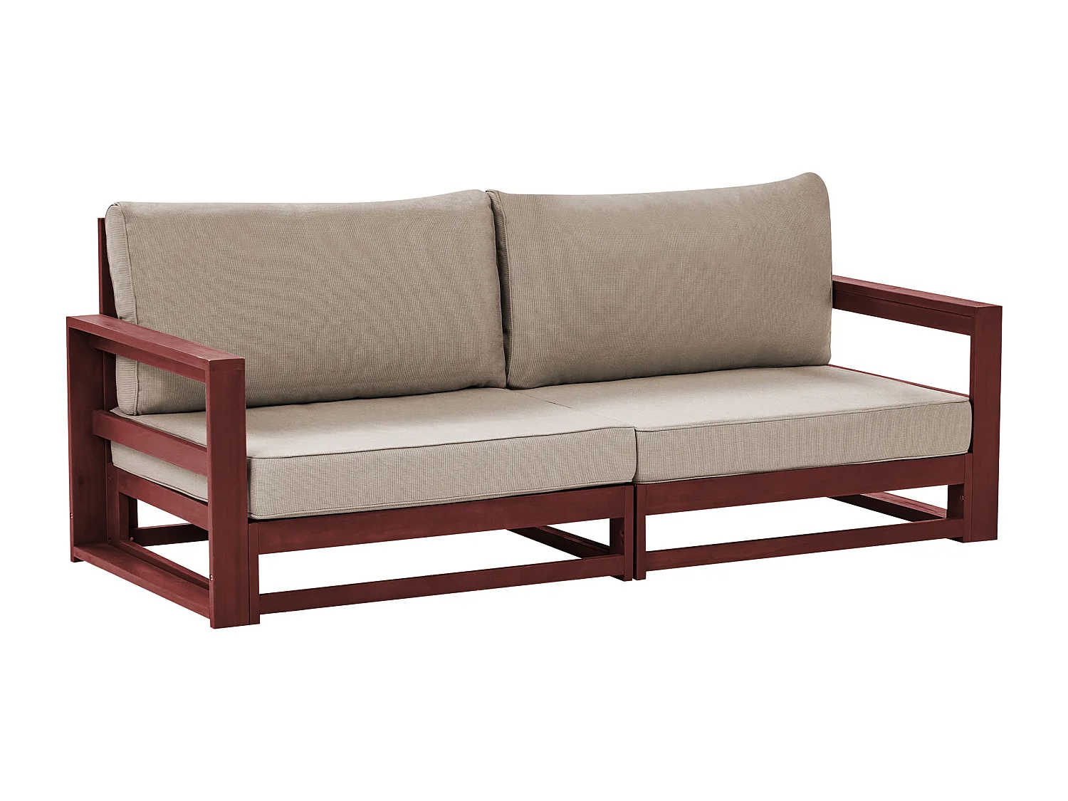 Canapé de jardin 2 places TIMOR Bois d'acacia certifié Rouge foncé
