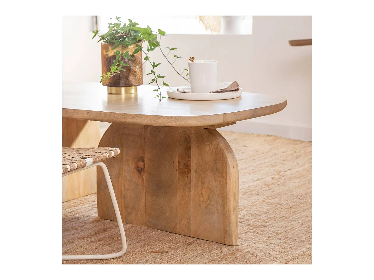 Set de 2 tables basses en bois de manguier Tom