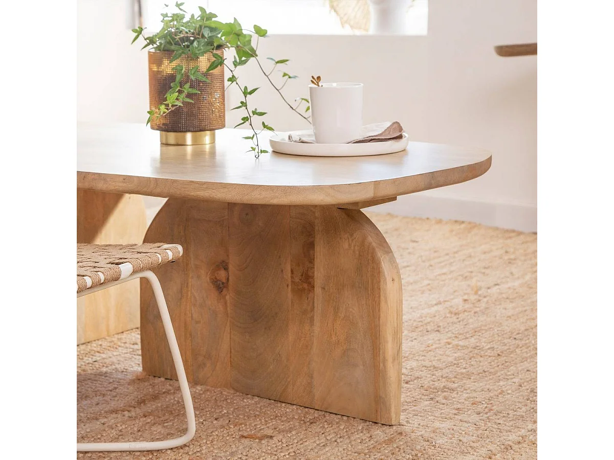 Set de 2 tables basses en bois de manguier Tom