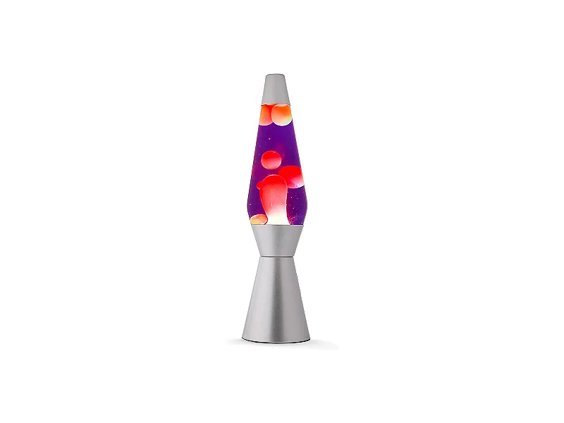 Lampe lave silver  36 cm violet/orange