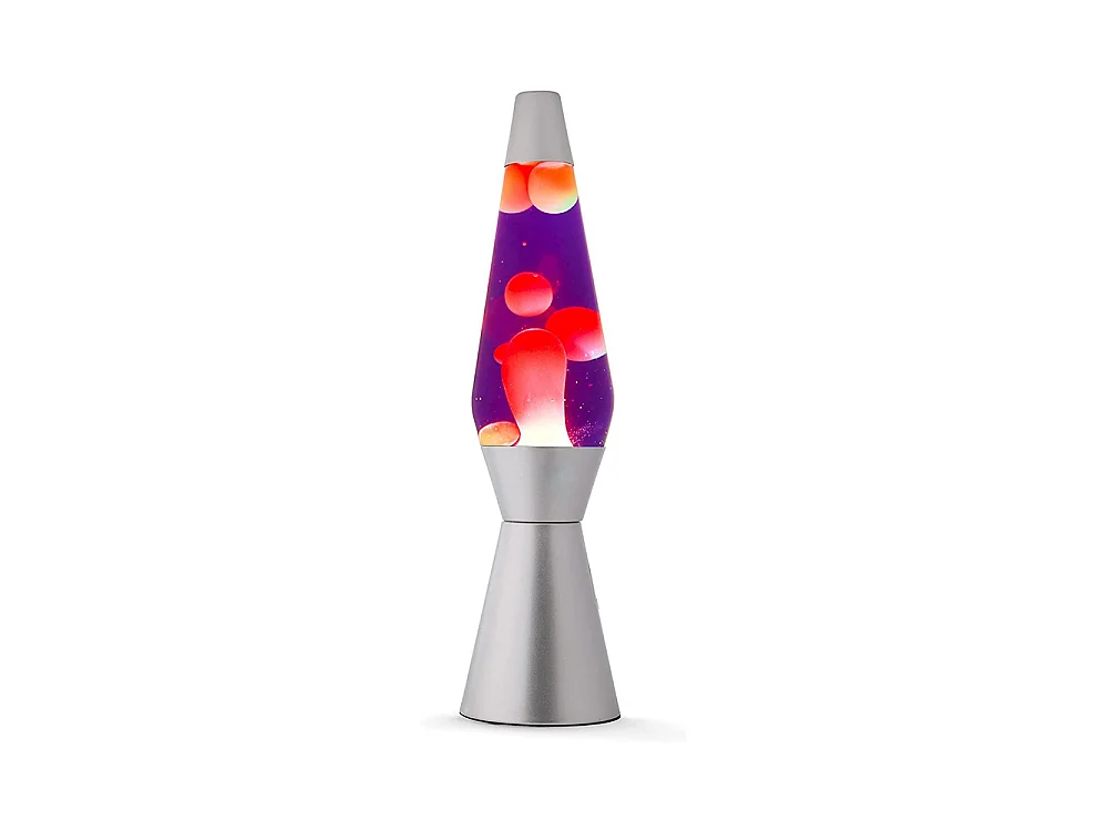 Lampe lave silver  36 cm violet/orange