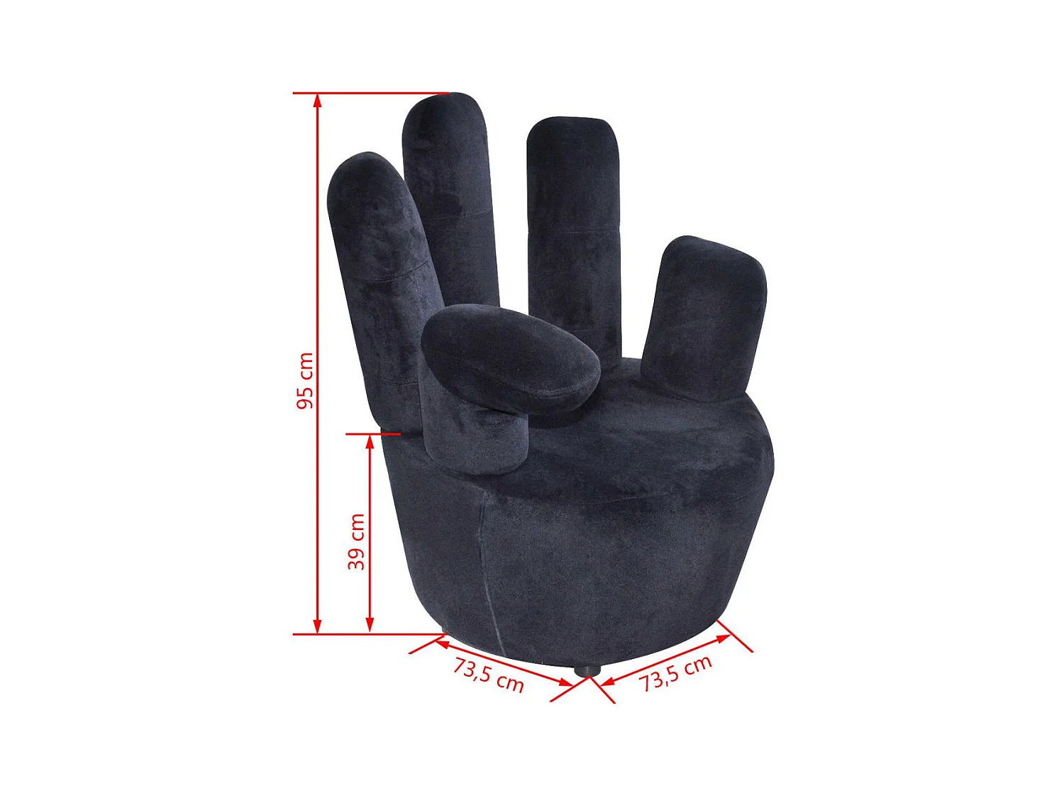 Fauteuil chaise siège lounge noire 73.5 x 73.5 x 95 cm 1102067/3