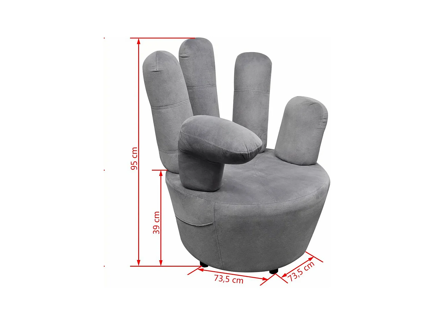 Fauteuil chaise siège lounge grise 73.5 x 73.5 x 95 cm 1102068/3
