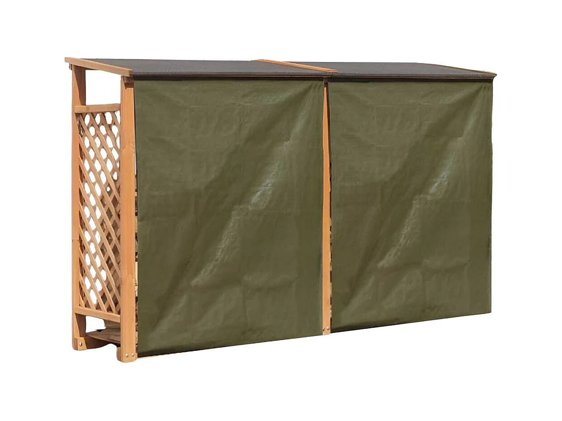 Abri bûches en bois coloris miel Avec extension