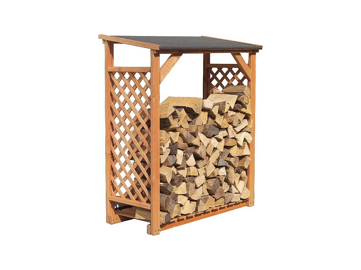 Abri bûches en bois coloris miel Simple