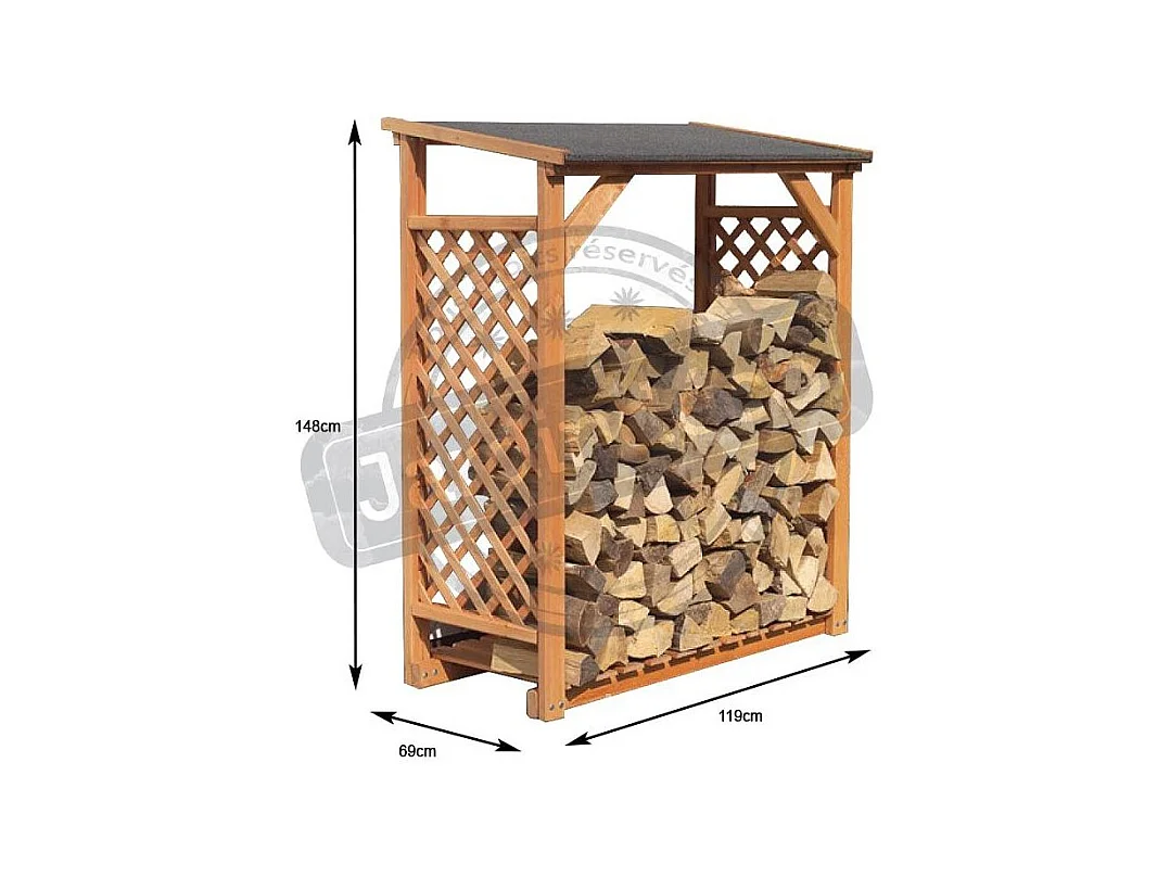 Abri bûches en bois coloris miel Simple