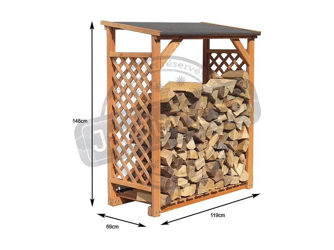 Abri bûches en bois coloris miel Simple