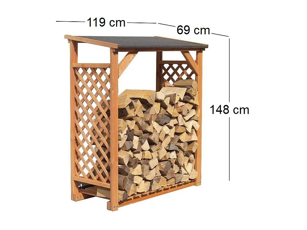 Abri bûches en bois coloris miel Simple