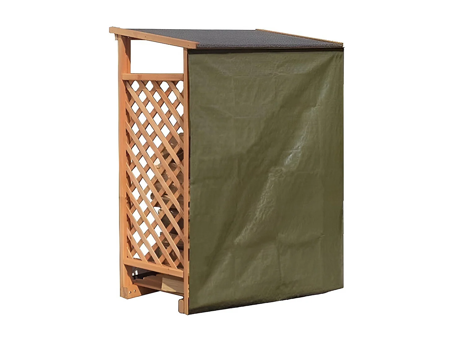 Abri bûches en bois coloris miel Simple