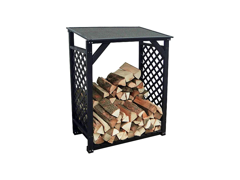 Bûcher treillis en bois Black edition Simple