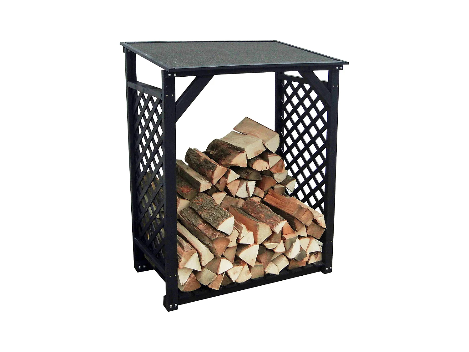 Bûcher treillis en bois Black edition Simple