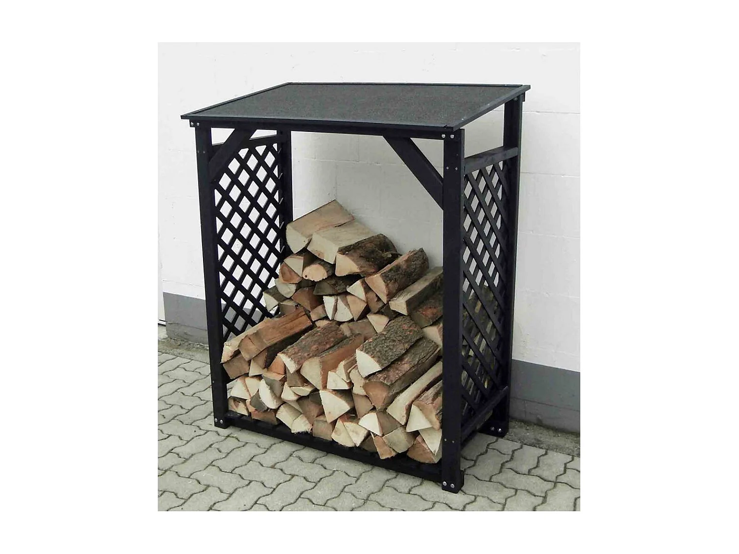 Bûcher treillis en bois Black edition Simple