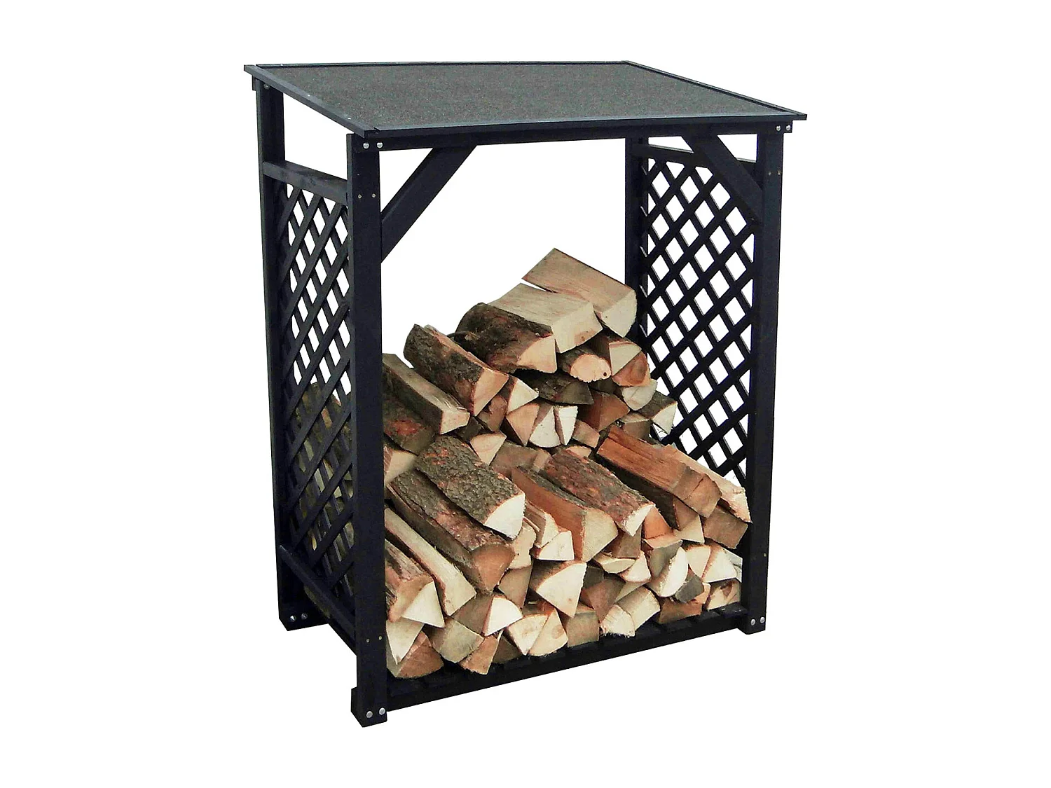 Bûcher treillis en bois Black edition Simple