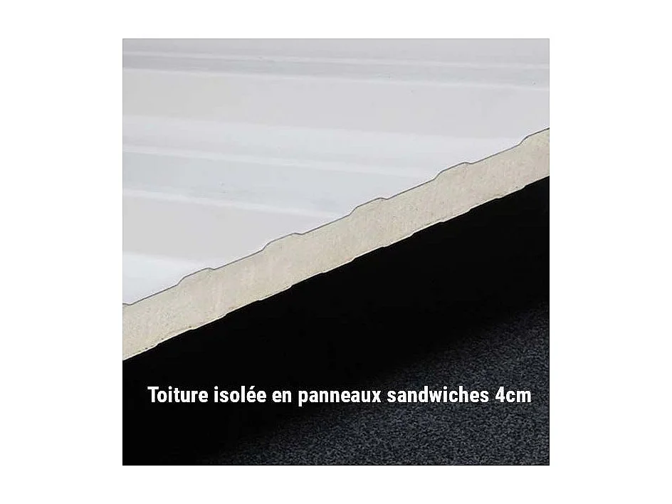 Abri de jardin moderne en acier porte double 5,6 m² Eleganto 2721 Blanc, Anthracite