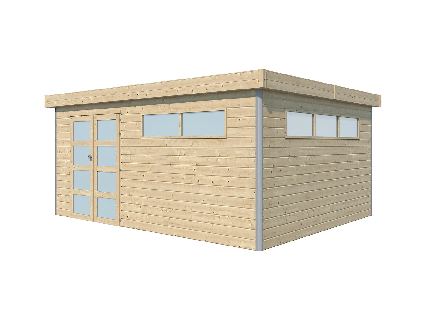 Chalet en bois profil aluminium contemporain 18.67 m² Sans option