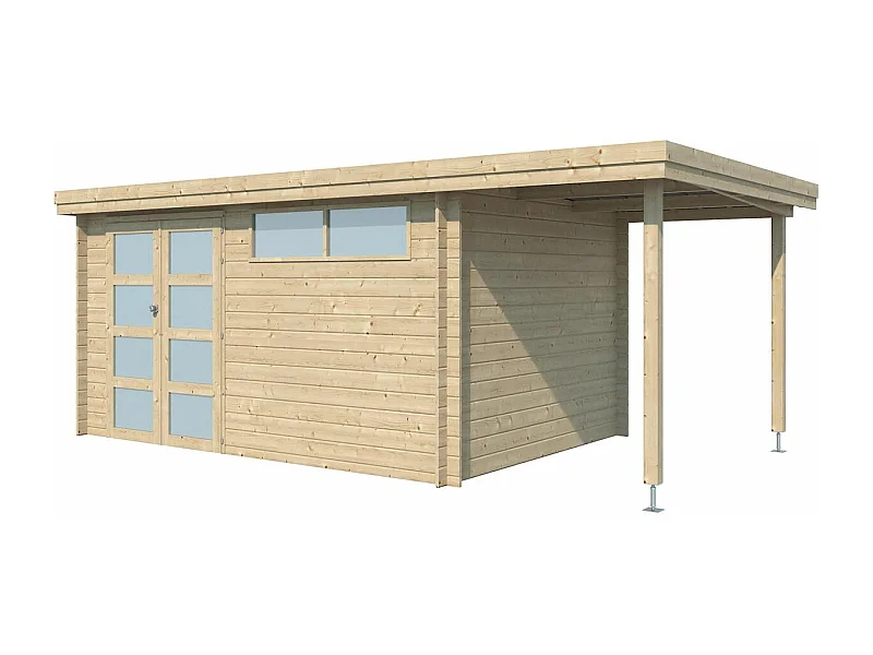 Chalet en bois 12.24 m² avec extension Moderne Sans option