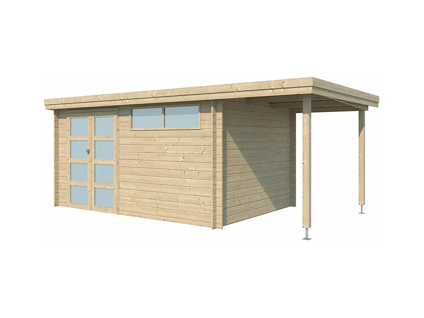 Chalet en bois 12.24 m² avec extension Moderne Sans option