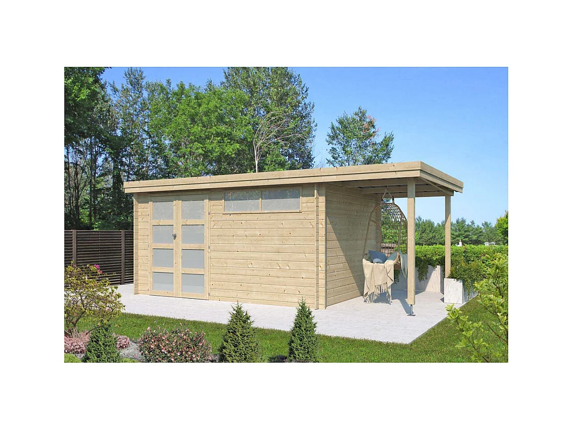 Chalet en bois 12.24 m² avec extension Moderne Sans option