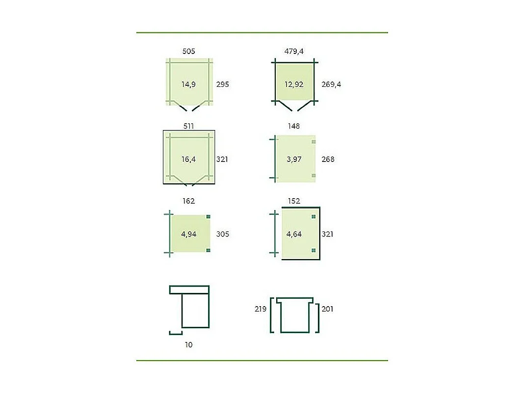 Chalet en bois 14.9 m² avec extension Moderne Avec gouttière