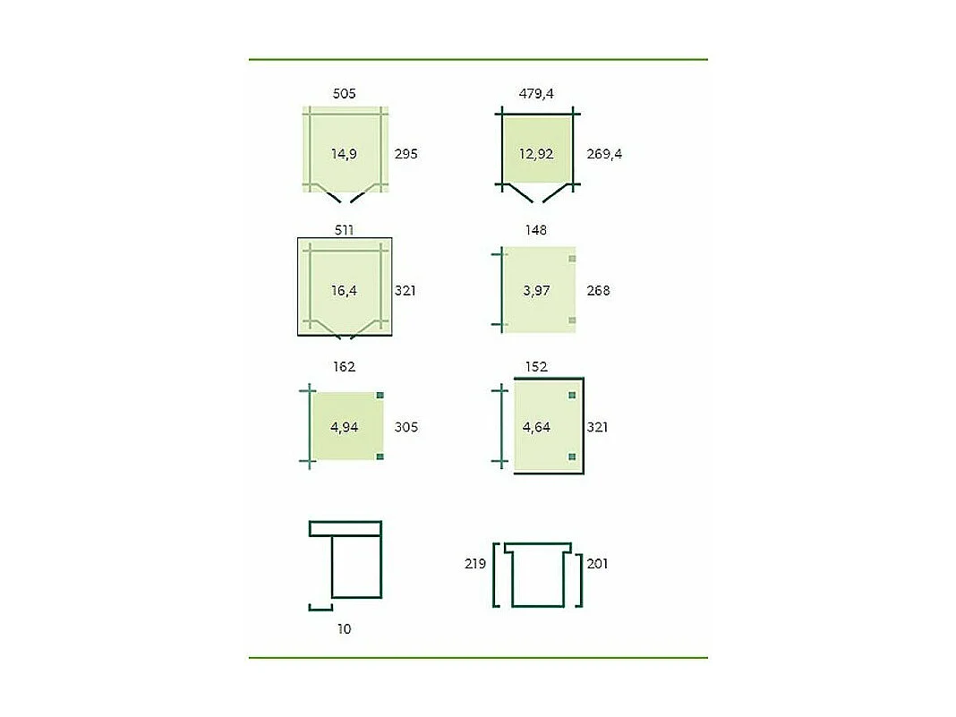 Chalet en bois 14.9 m² avec extension Moderne Avec gouttière
