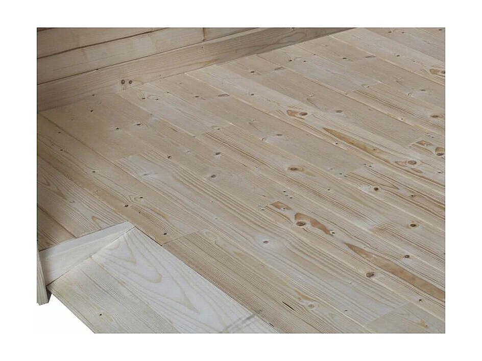 Chalet en bois profil aluminium contemporain 11.36 m² Avec plancher + gouttière