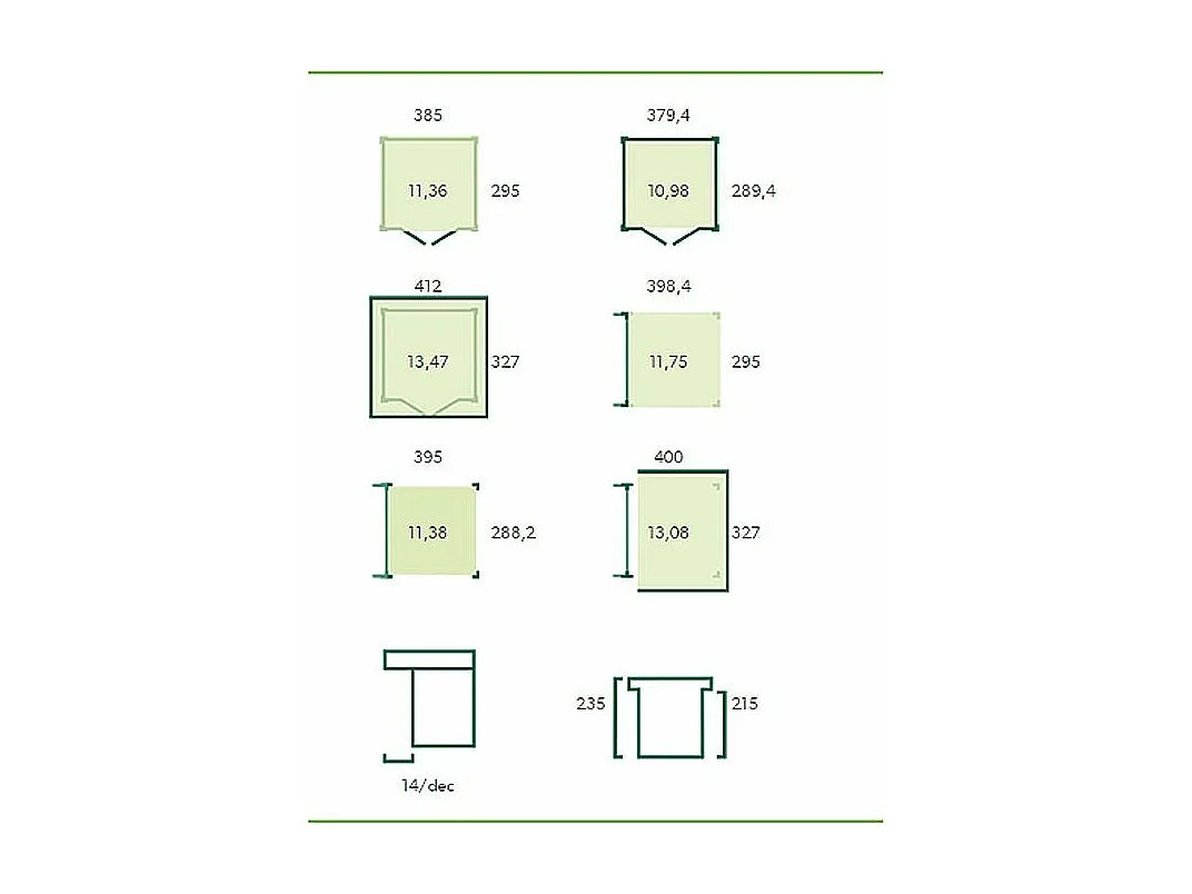 Chalet en bois profil aluminium contemporain 14.82 m² Sans option