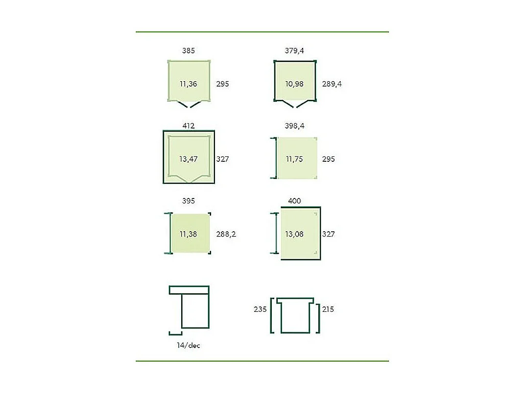 Chalet en bois profil aluminium contemporain 14.82 m² Sans option