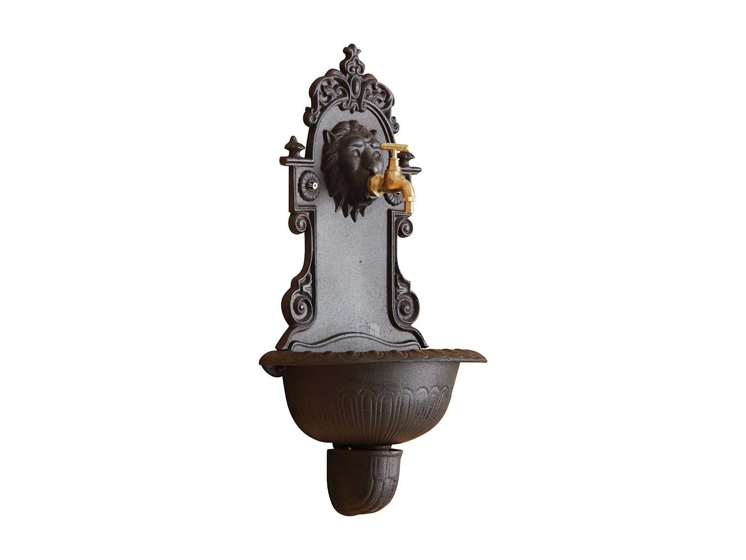 Fontaine murale lion en fonte