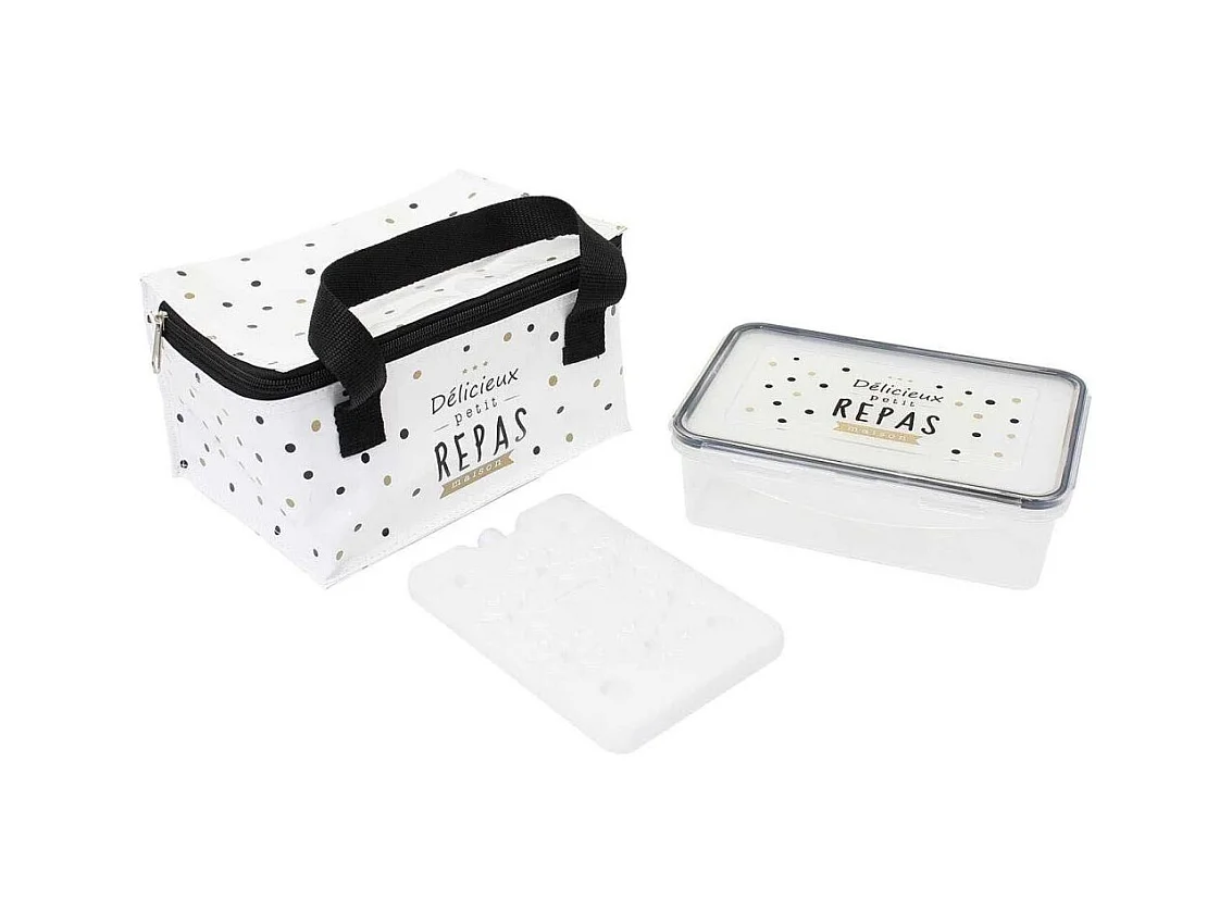 Lunch Bag Pois Lunch Box Pain De Glace Blanc, Noir