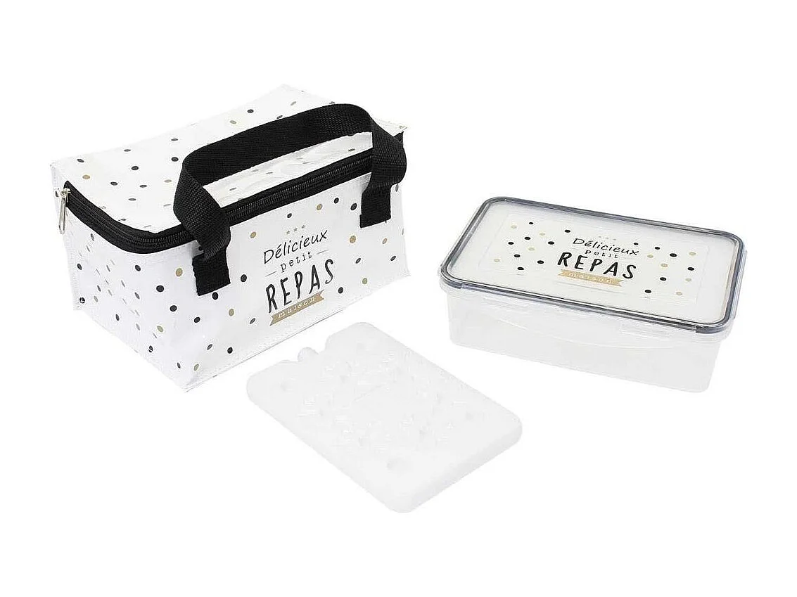 Lunch Bag Pois Lunch Box Pain De Glace Blanc, Noir