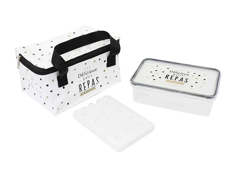 Lunch Bag Pois Lunch Box Pain De Glace Blanc, Noir