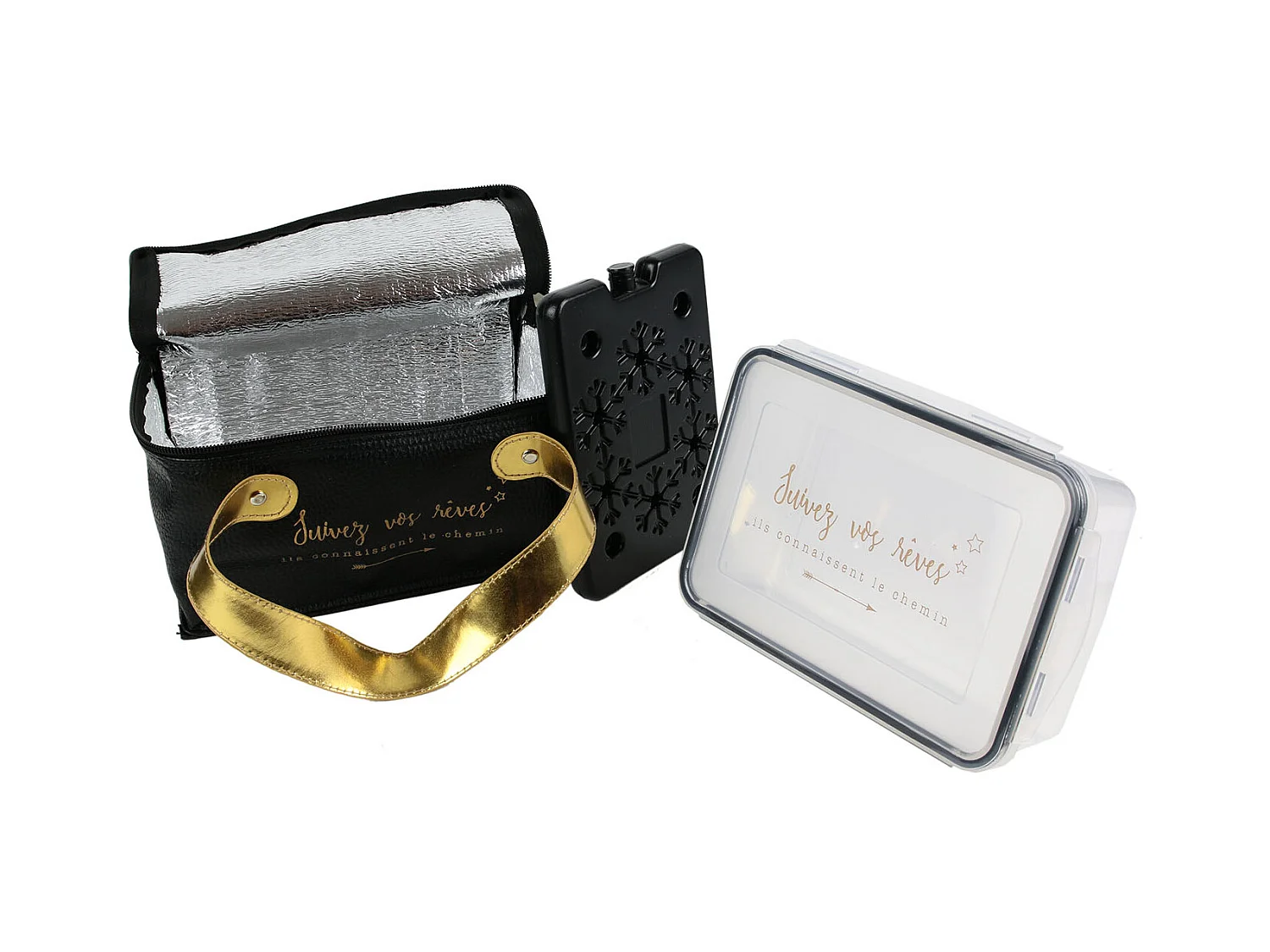 Lunch Bag Noir Lunch Box Pain De Glace Noir, Or