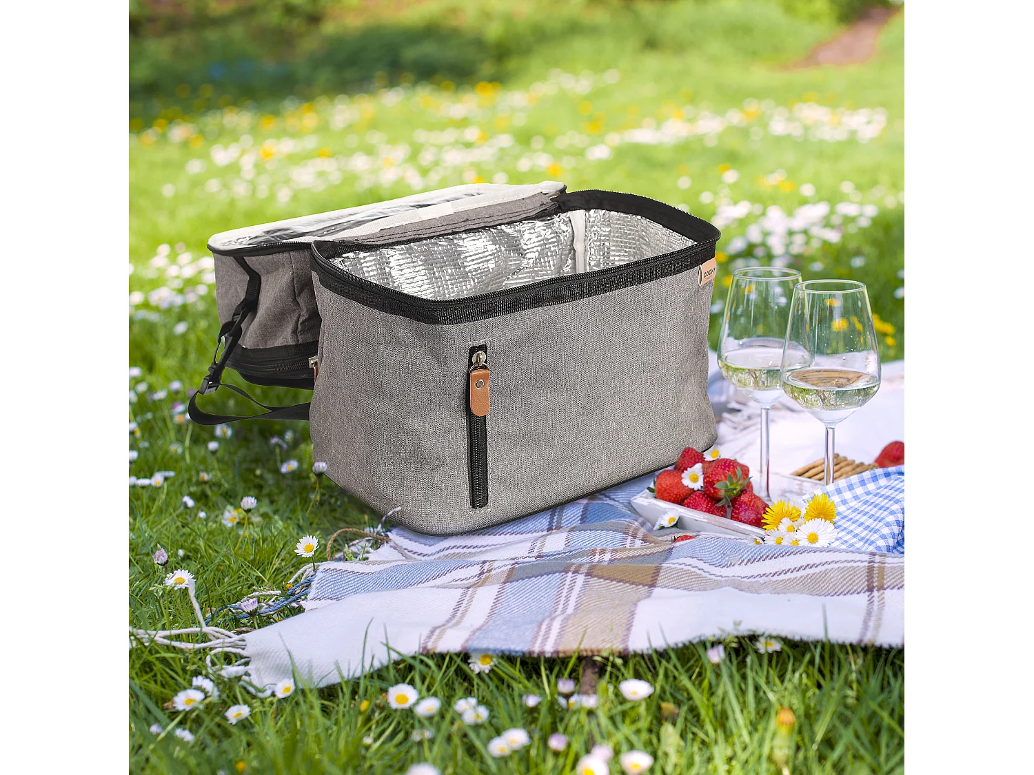 Lunch Bag Gris Zippe 26.7x27.9x17.8cm Gris