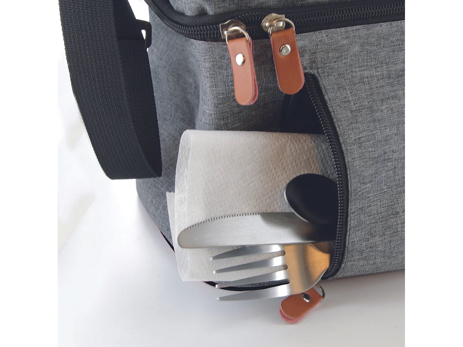 Lunch Bag Gris Zippe 26.7x27.9x17.8cm Gris