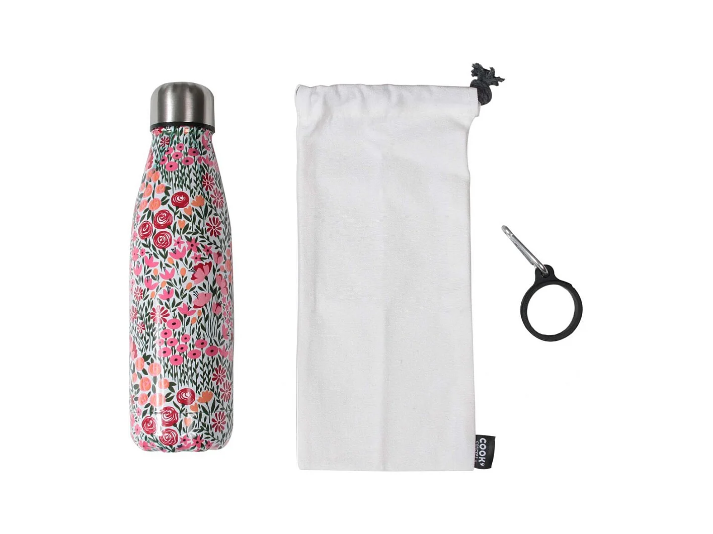 Coffret Bouteille Isotherme Fleurie 50cl Multicolore, Marron