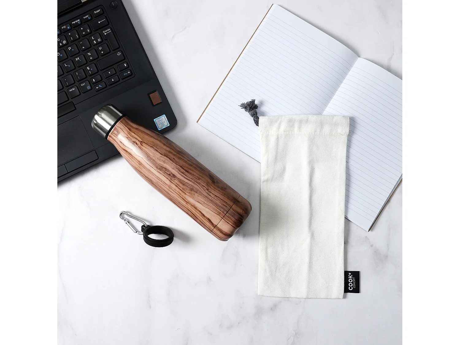 Box Isotherme Flasche 50 cl mit Karabinerhaken Holz