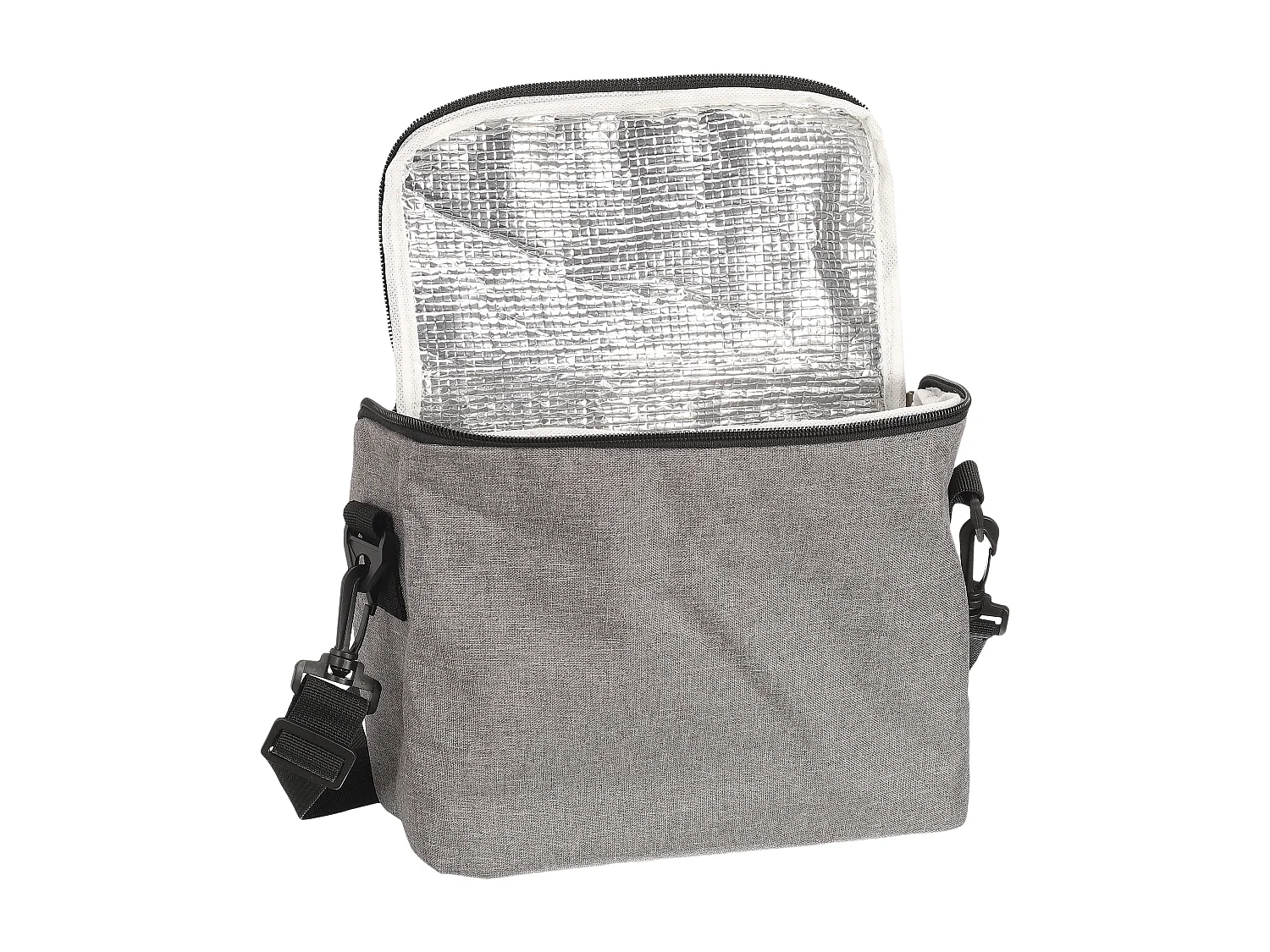 Lunch Bag Gris Zippe 25.4x20.3x12.7cm Gris