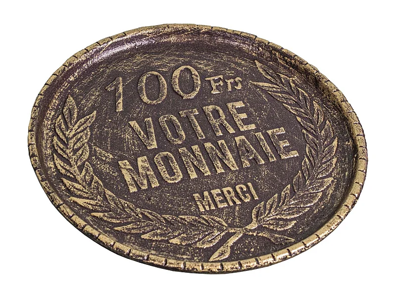 Dekorative Gusseisenplatte Rendering Münze