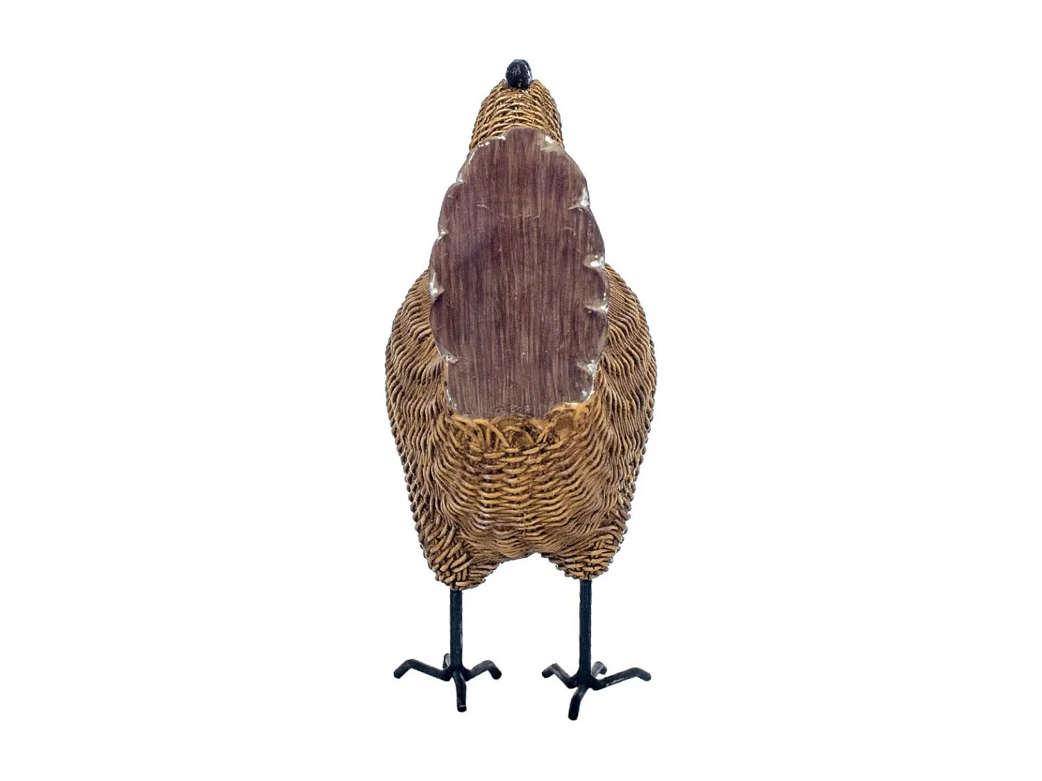 Pollo decorativo en resina y resina tejida