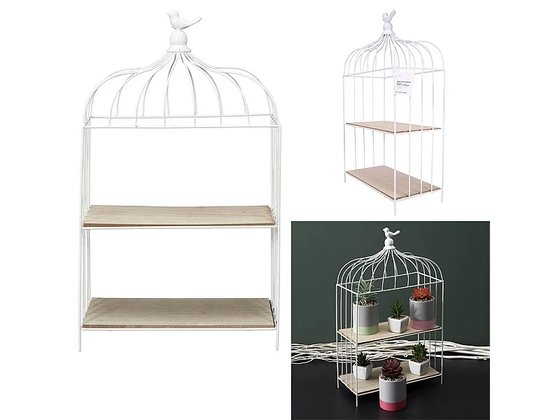 Cage A Oiseau Decorative Metal Blanc Blanc