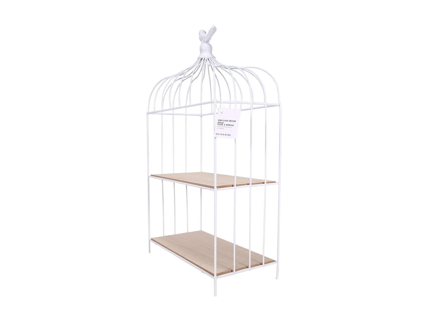 Cage A Oiseau Decorative Metal Blanc Blanc