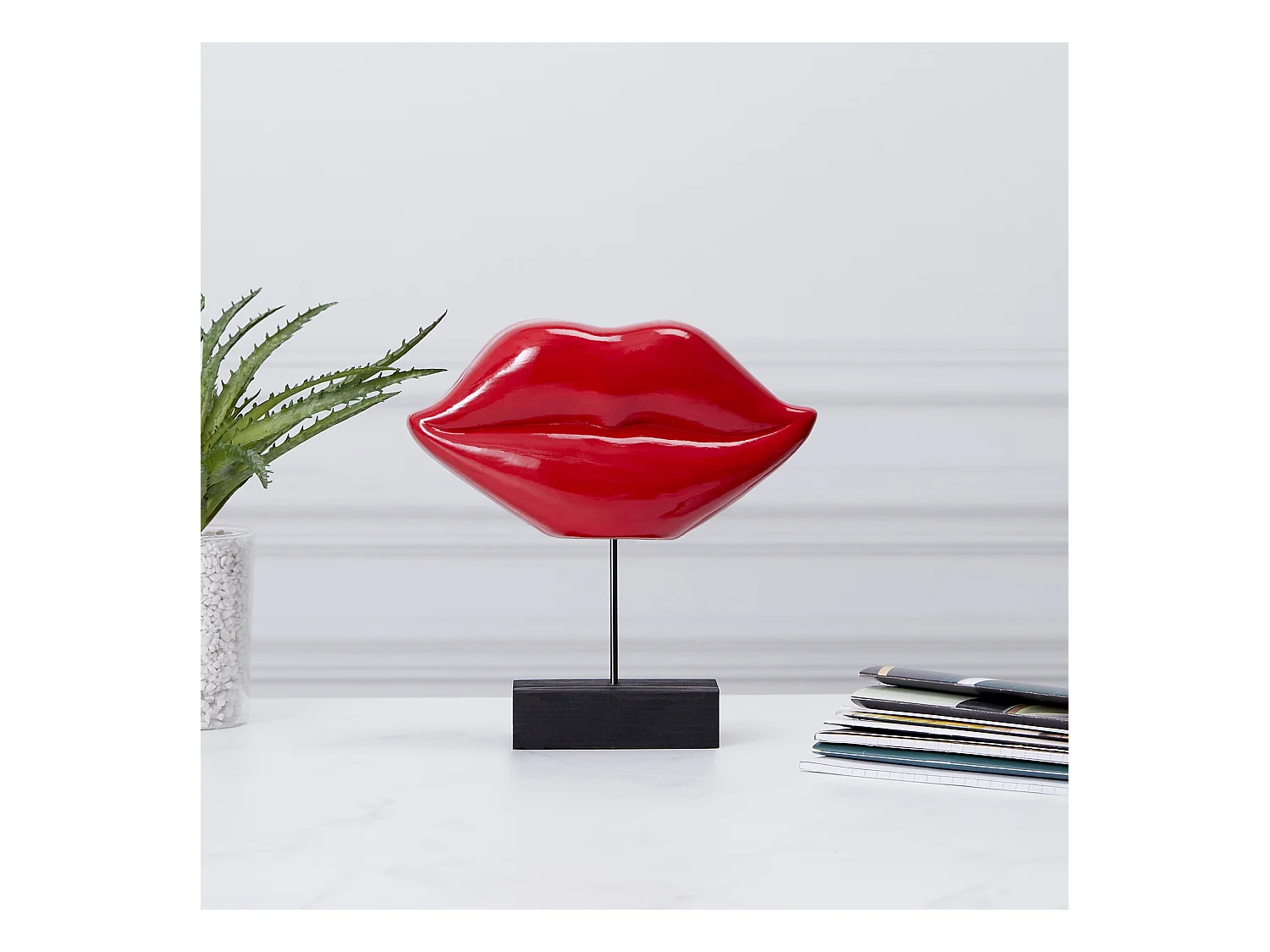 Deco A Poser Bouche Rouge H20cm Rouge