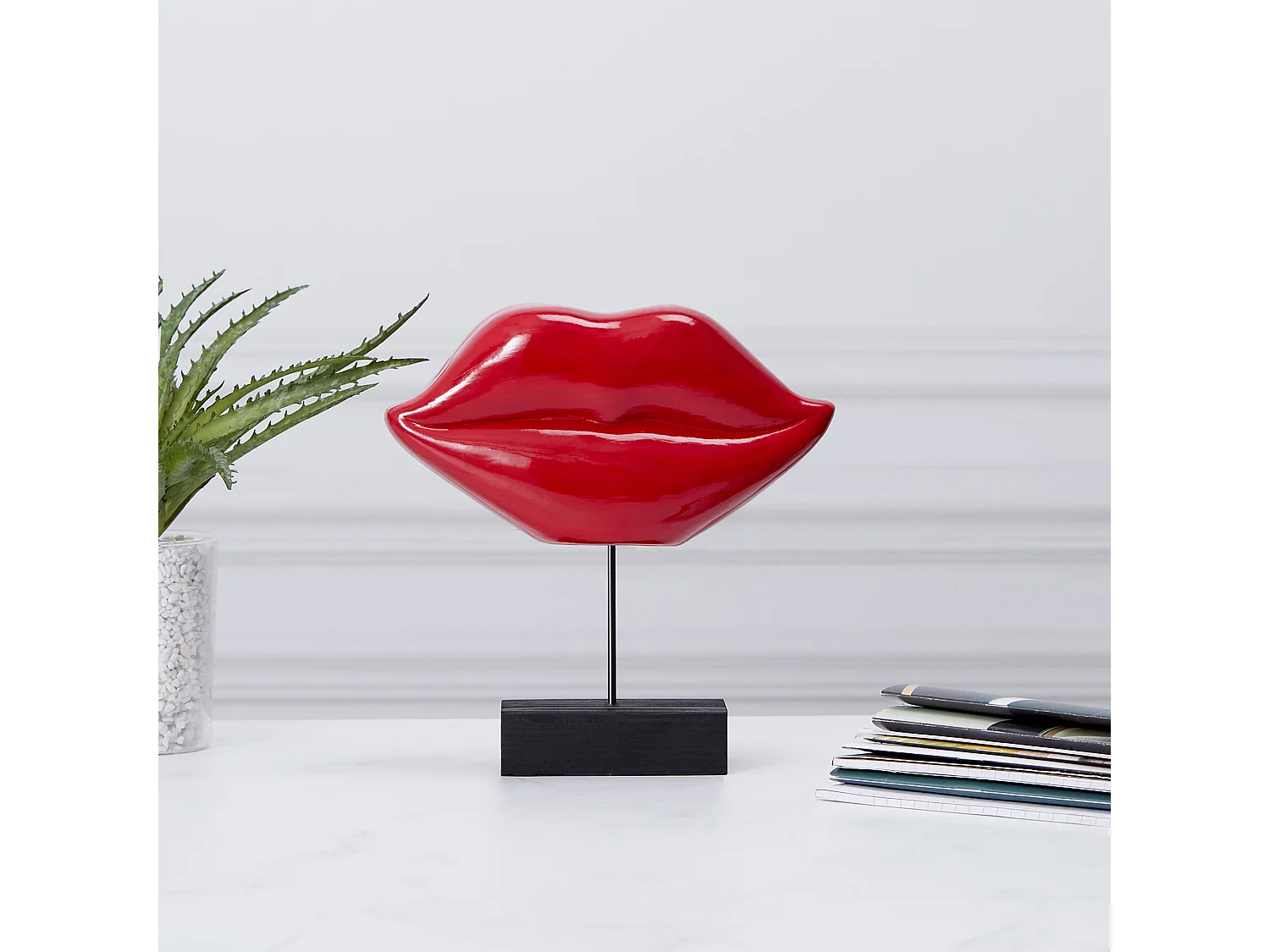 Deco A Poser Bouche Rouge H20cm Rouge