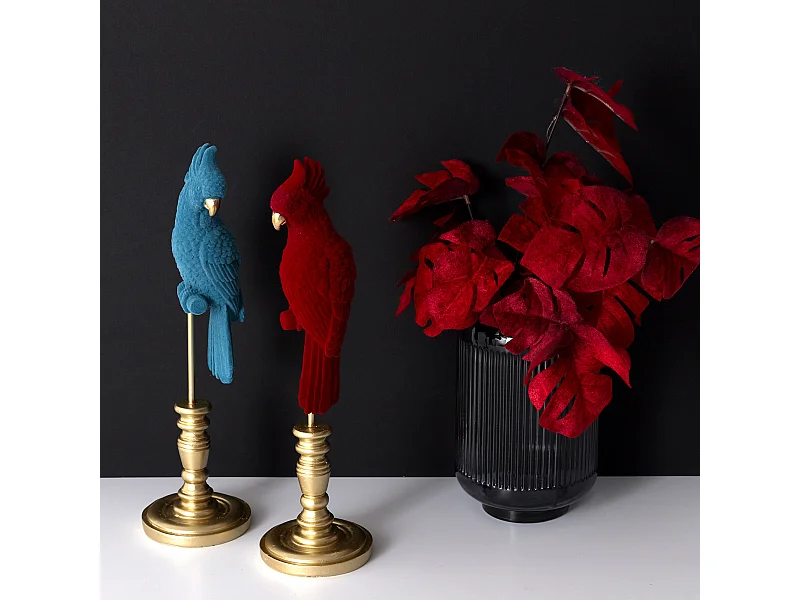 Perroquet Decoratif Bleu Bleu, Or