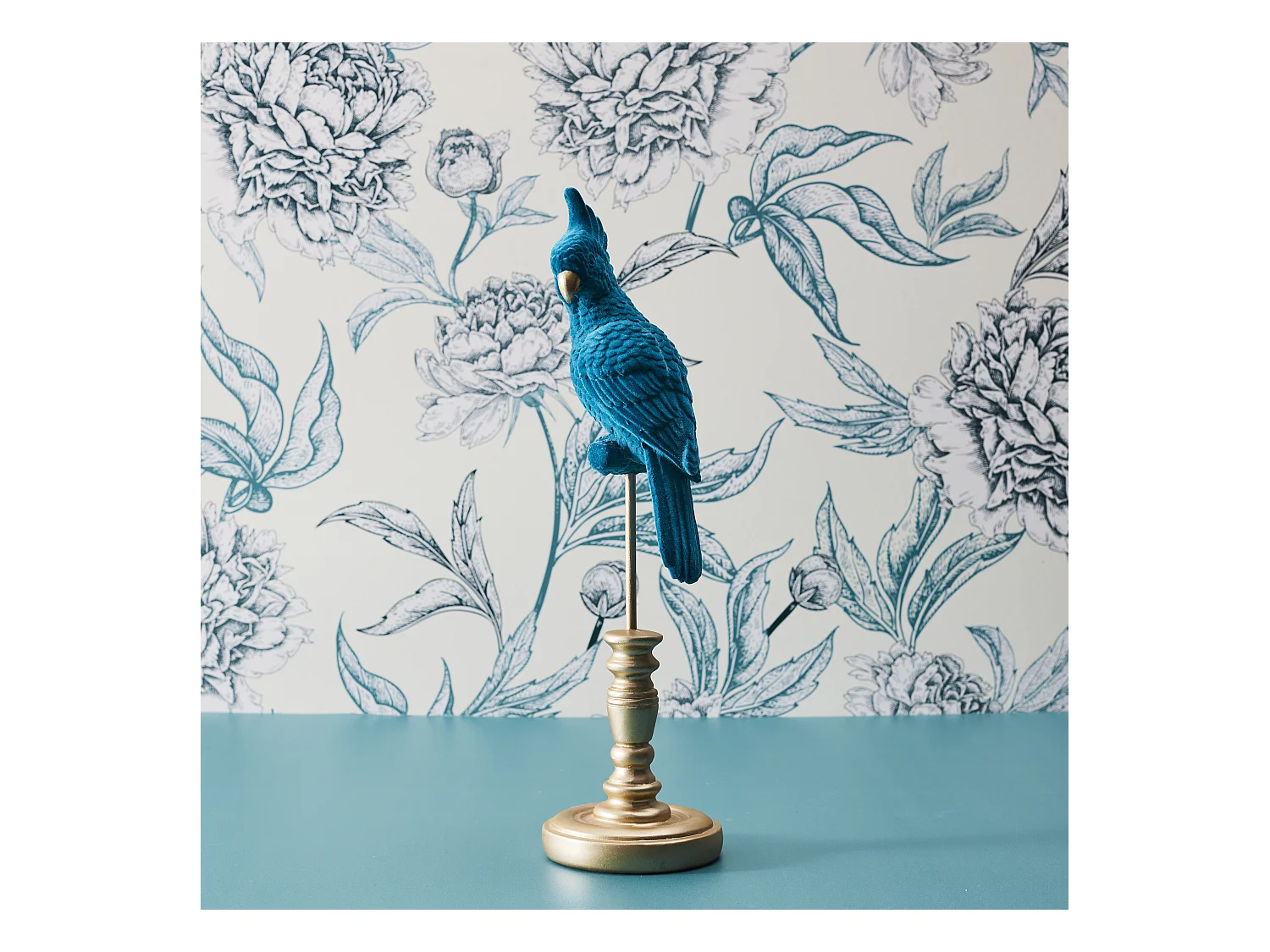 Perroquet Decoratif Bleu Bleu, Or